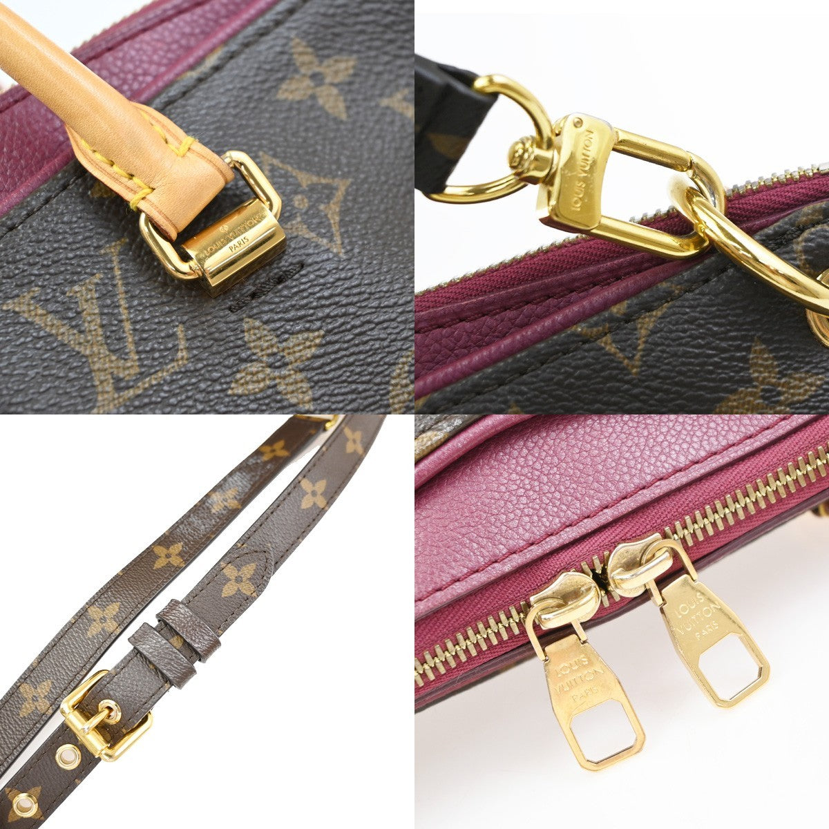 Louis Vuitton Pallas Tote Monogram Canvas With Leather Brown Leather Handbag (Pre-Owned)