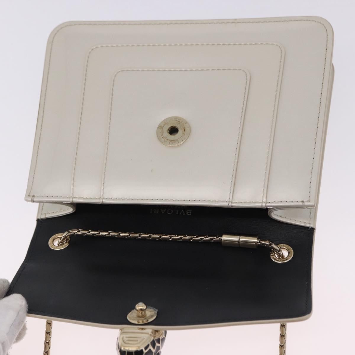 Bvlgari Serpenti Forever Patent White Patent_Leather Shoulder Bag Bag (Pre-Owned)