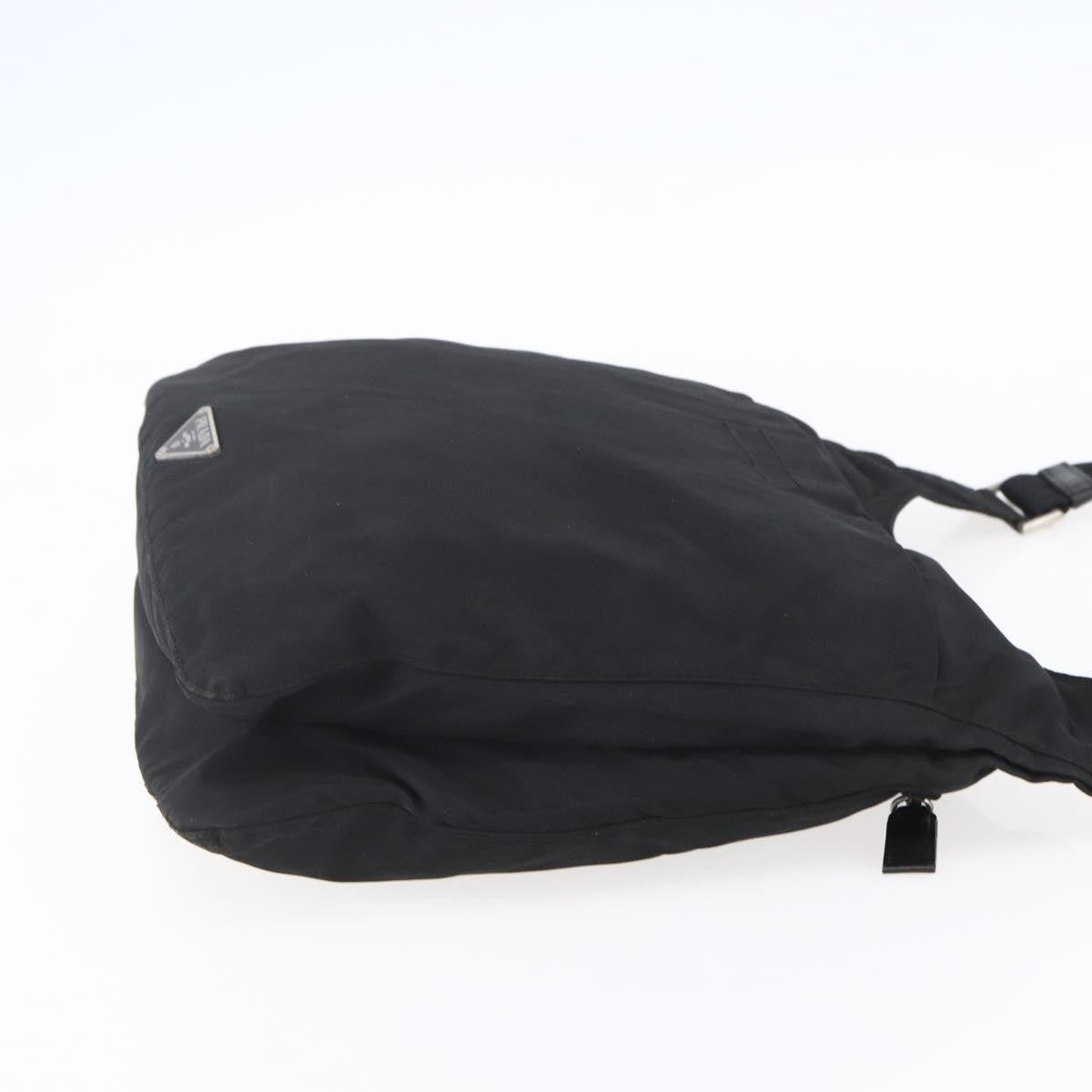 Prada Zip Messenger Quilted Tessuto Black Nylon Shoulder Bag Bag (Pre-Owned)