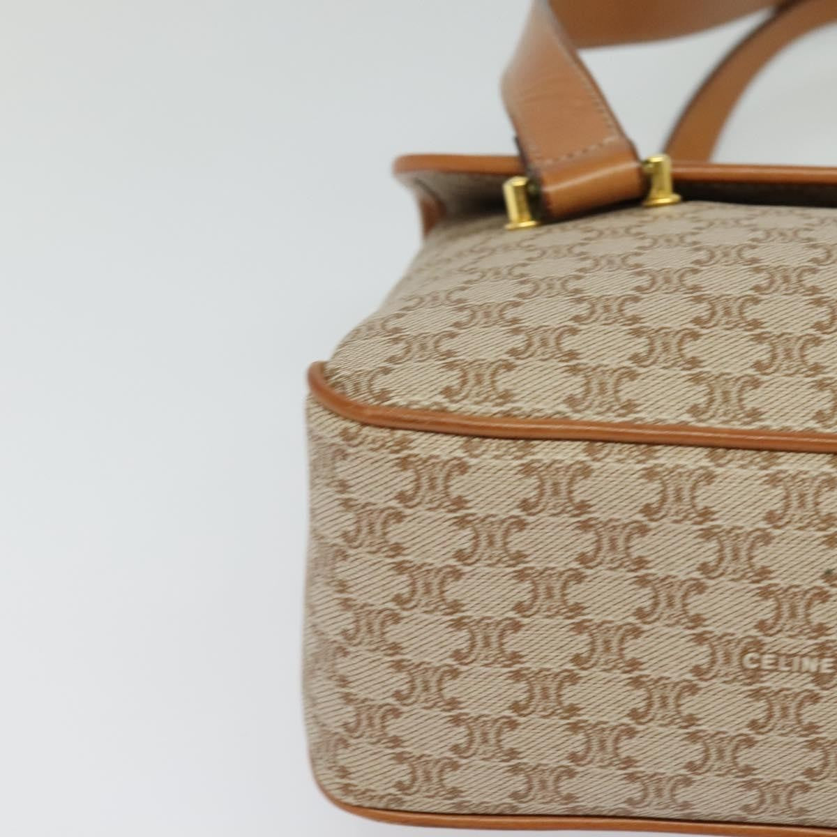 Celine Vintage Macadam Canvas And Leather Beige Canvas Handbag (Pre-Owned)