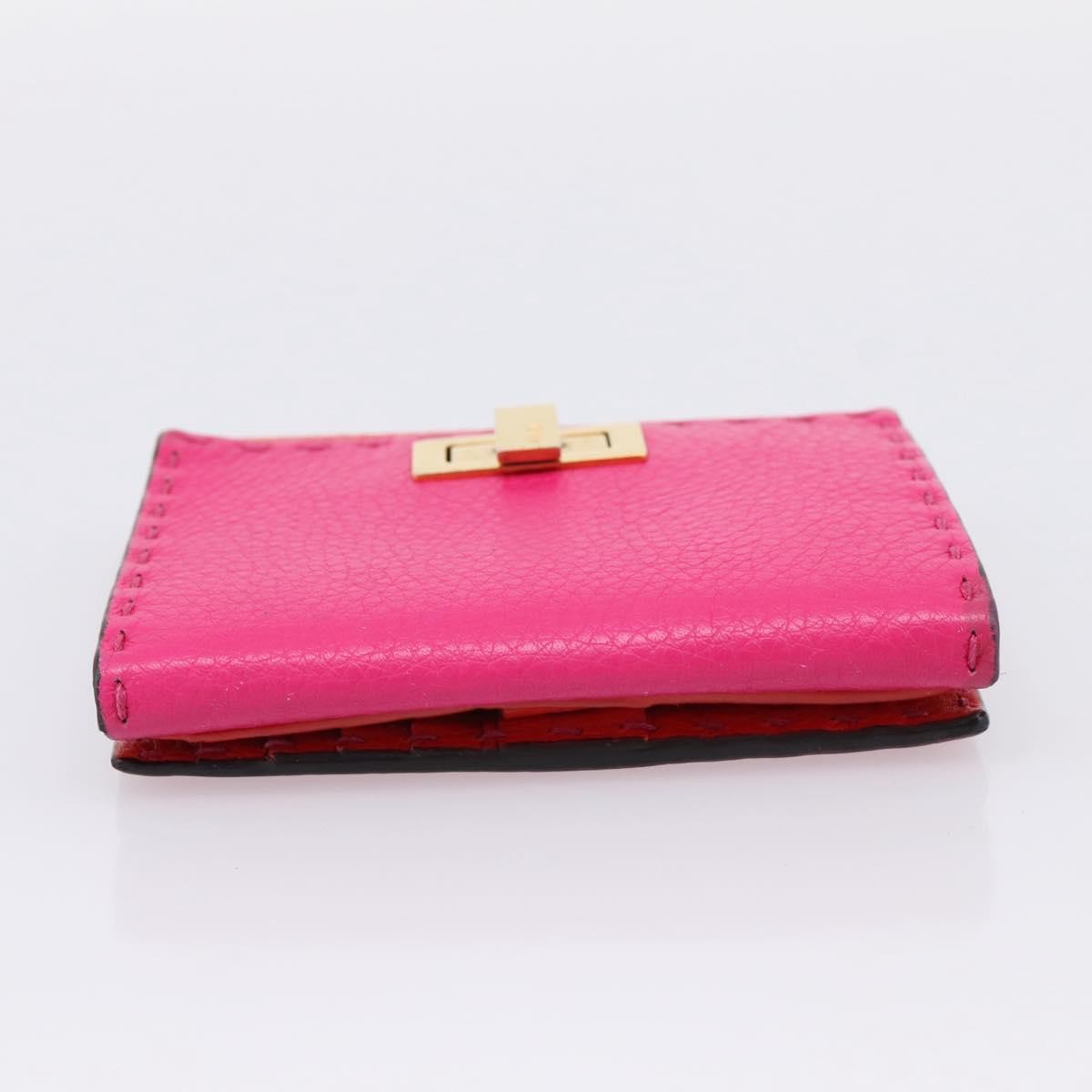 Fendi Selleria Peekaboo Leather Pink Leather Wallets Accessory (Pre-Owned)