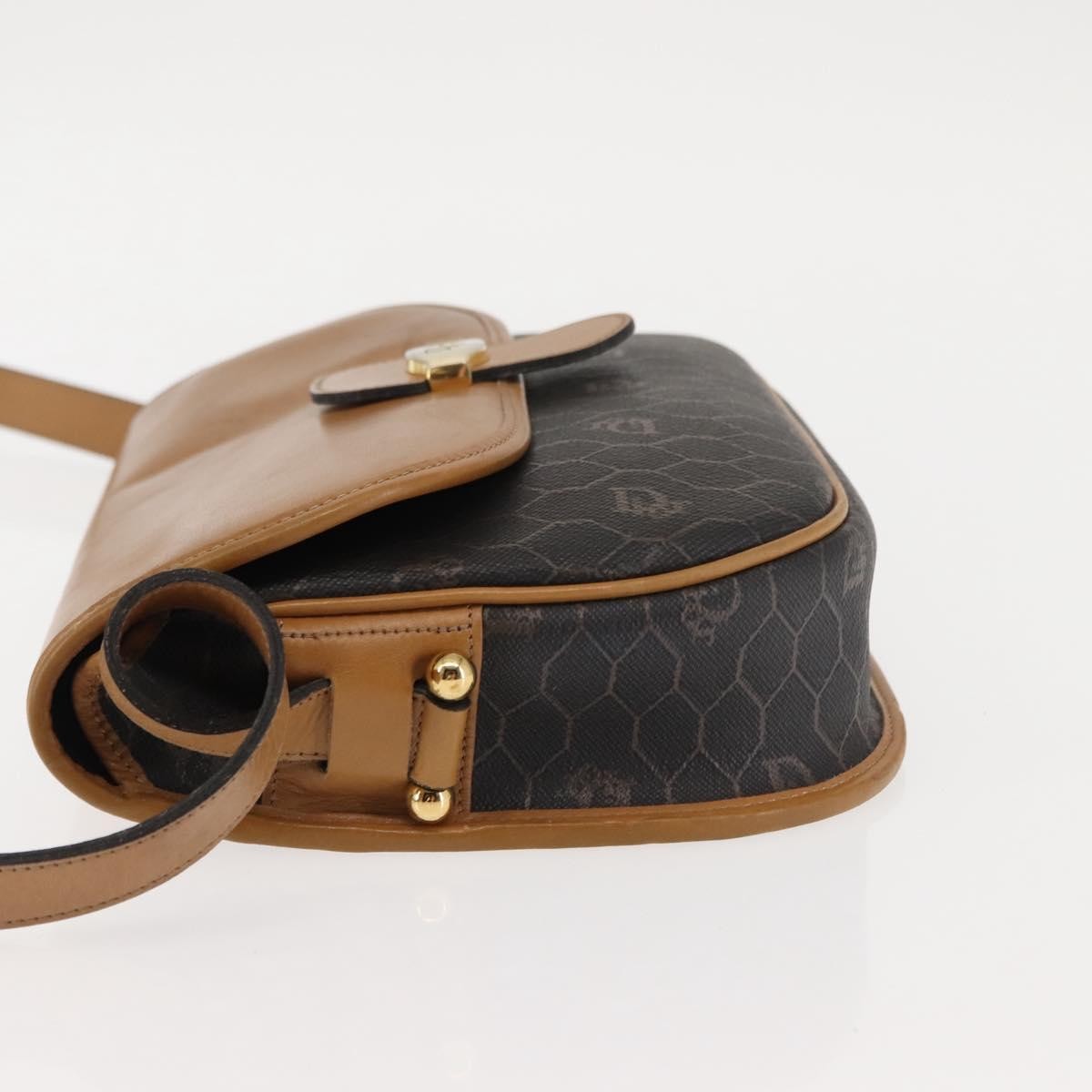Christian Dior Vintage Honeycomb Canvas And Leather Brown Canvas Shoulder Bag Bag (Pre-Owned)