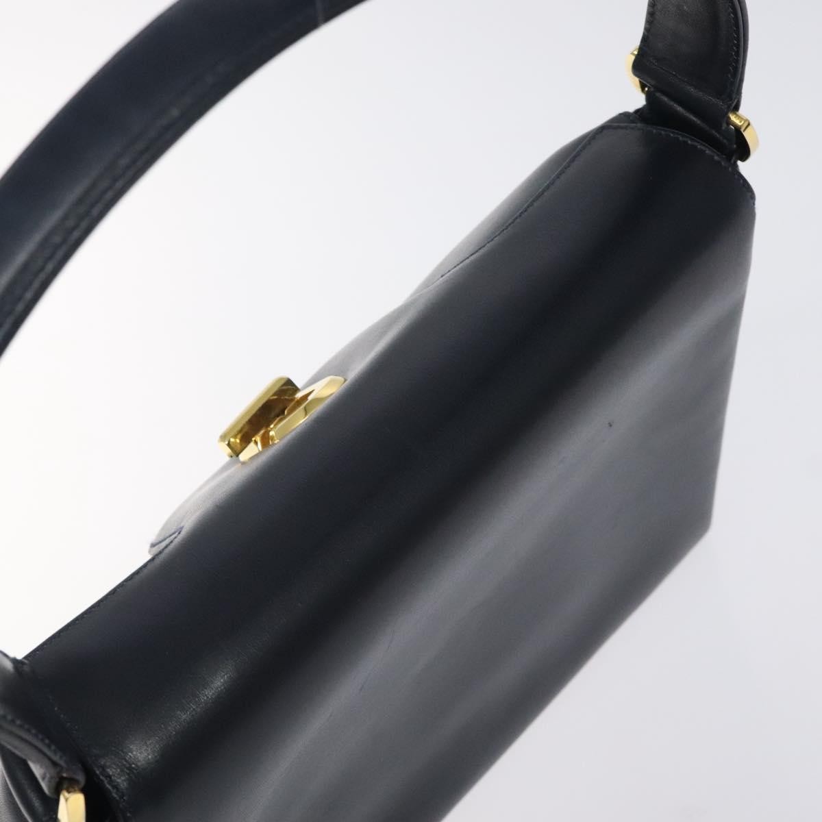 Gucci Vintage Leather Navy Leather Handbag (Pre-Owned)
