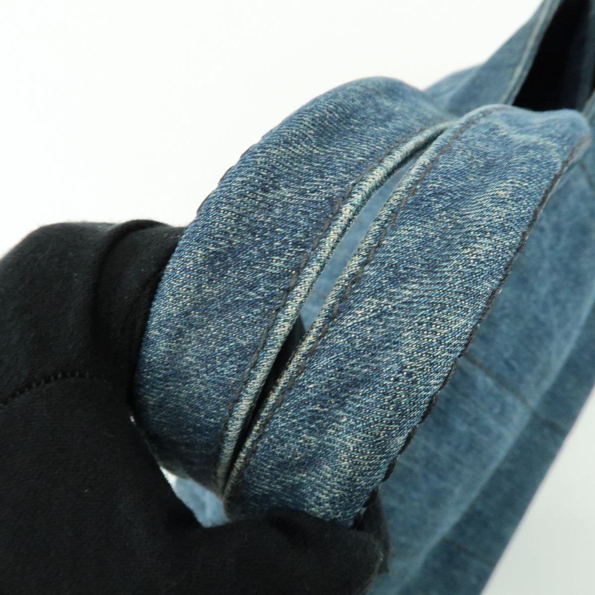 Prada Canapa Denim Blue Denim_Jeans Tote Bag Bag (Pre-Owned)