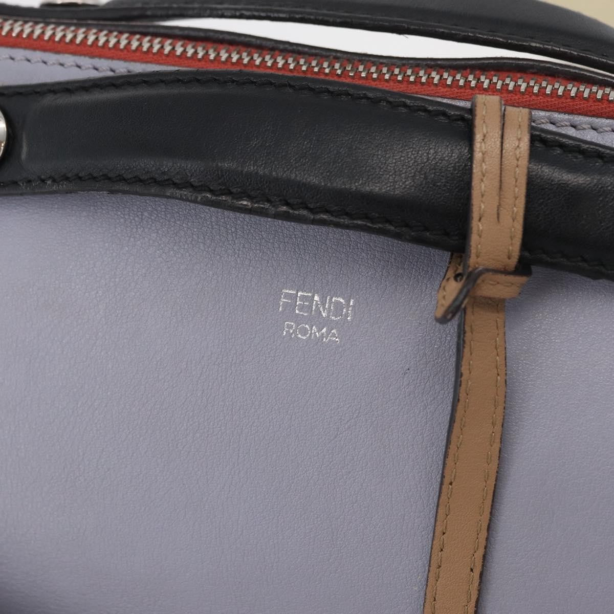 Fendi By The Way Satchel Leather Purple Leather Handbag (Pre-Owned)