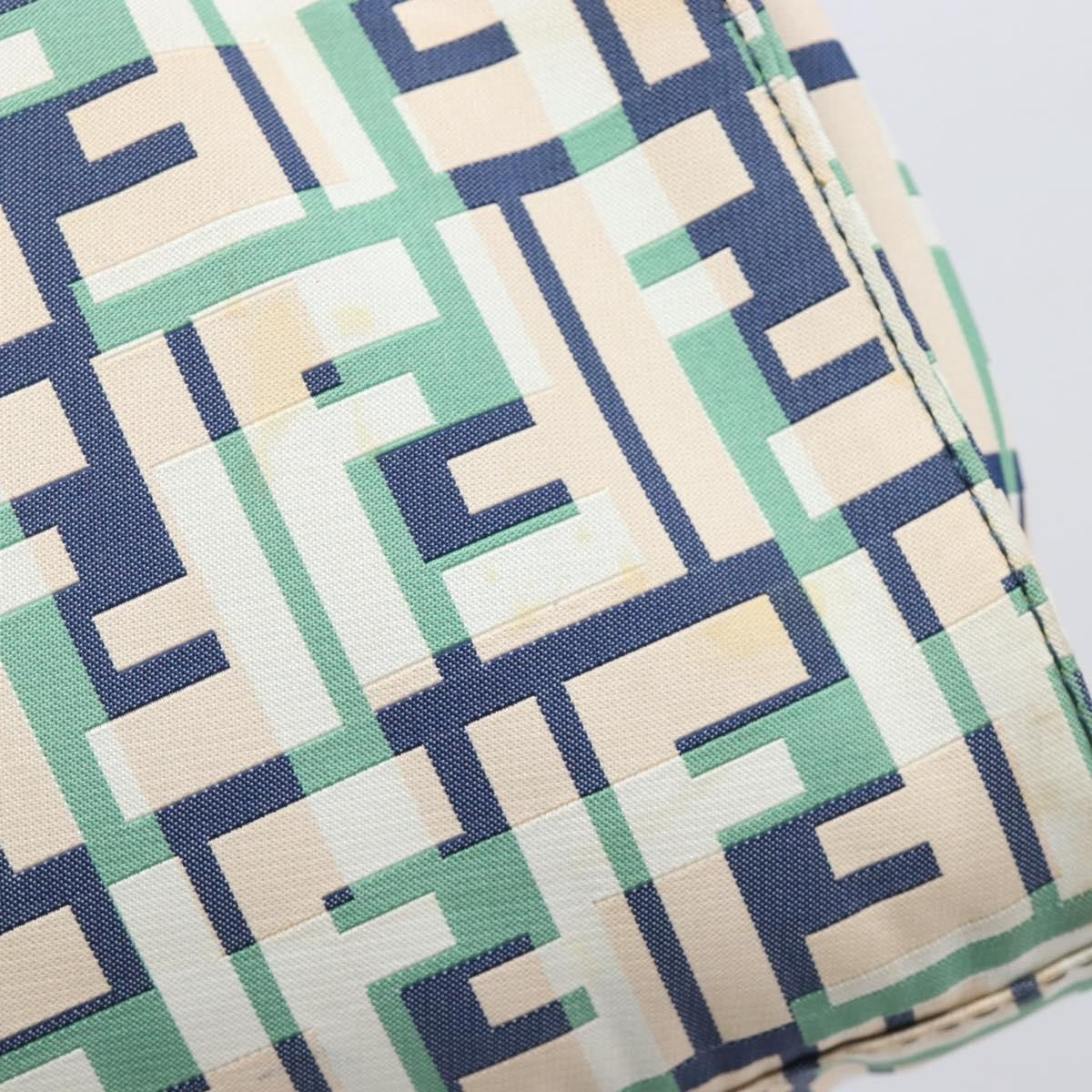 Fendi Logo Zucca Nylon Green Nylon Tote Bag Bag (Pre-Owned)