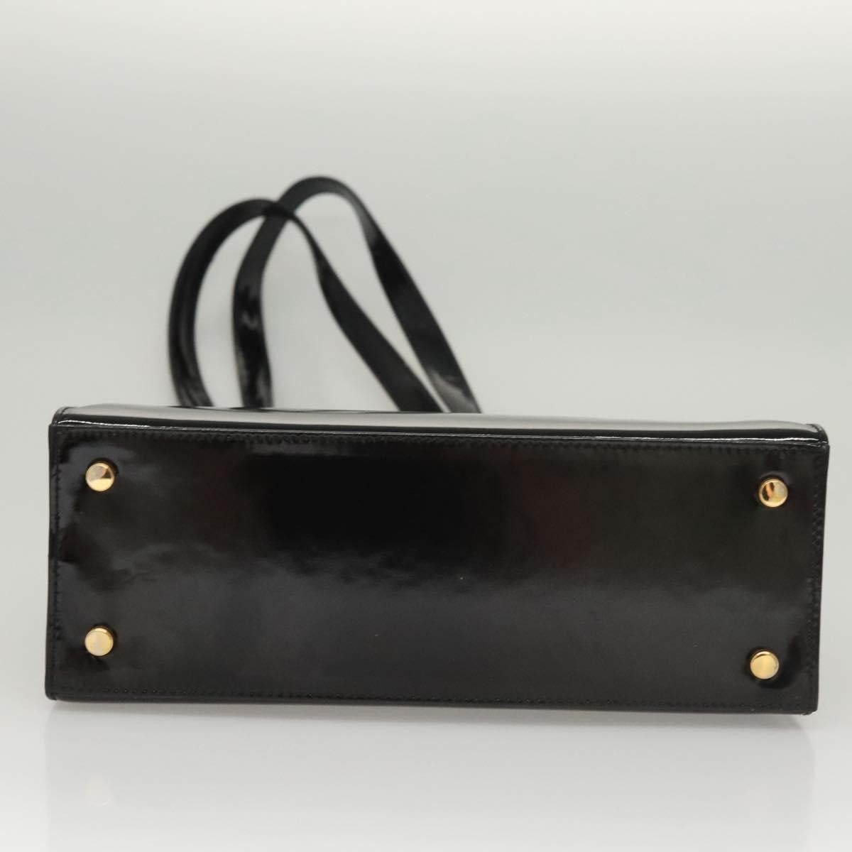 Salvatore Ferragamo Vala Patent Leather Black Patent_Leather Shoulder Bag Bag (Pre-Owned)