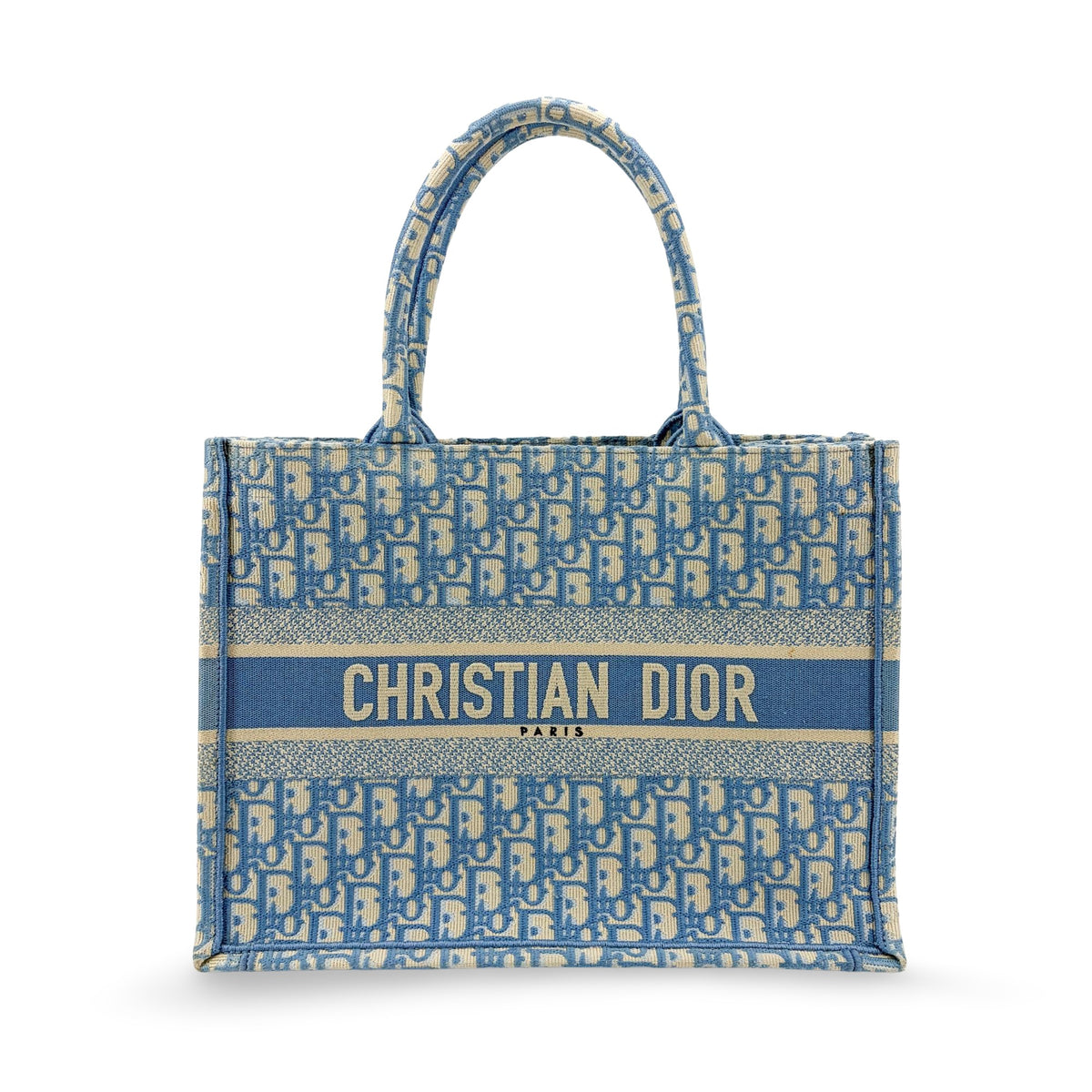 Christian Dior Book Oblique Canvas Beige Canvas Tote Bag Bag (Pre-Owned)