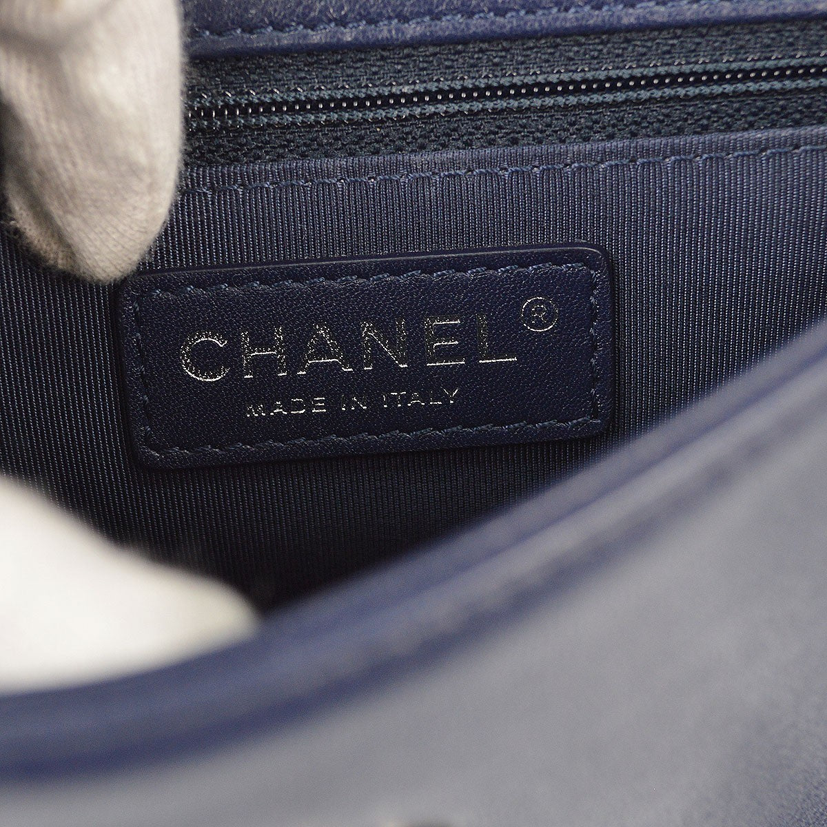 Chanel Mademoiselle Vintage Flap Quilted Sheepskin Navy Leather Shoulder Bag Bag (Pre-Owned)