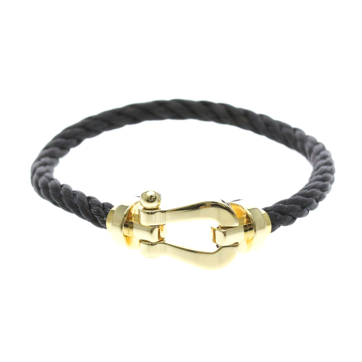 Fred Paris Force 10 Interchangeable Woven Cord And 18K Rose Gold With Diamonds Gold Yellow_Gold Bracelet Jewelry (Pre-Owned)