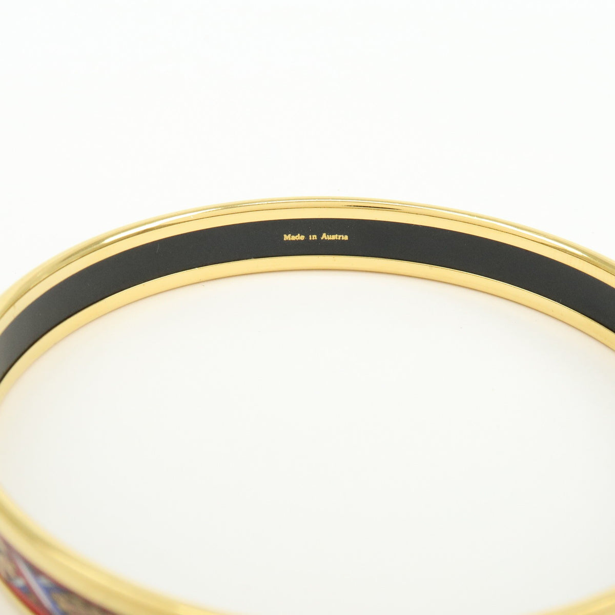 Hermes Bangle Printed Enamel Gold Gold_Plated Bracelet Jewelry (Pre-Owned)