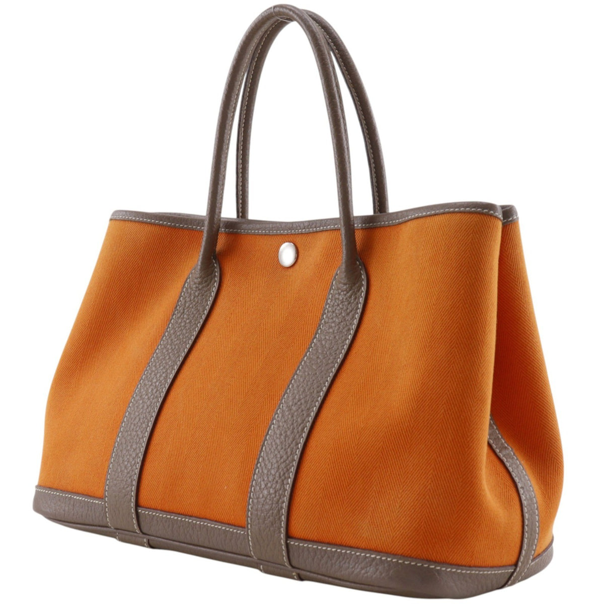 Hermes Garden Party Toile And Leather Orange Canvas Tote Bag Bag (Pre-Owned)