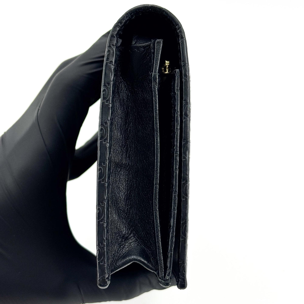 Gucci Wallet On Strap Microguccissima Leather Black Leather Crossbody Bag Bag (Pre-Owned)