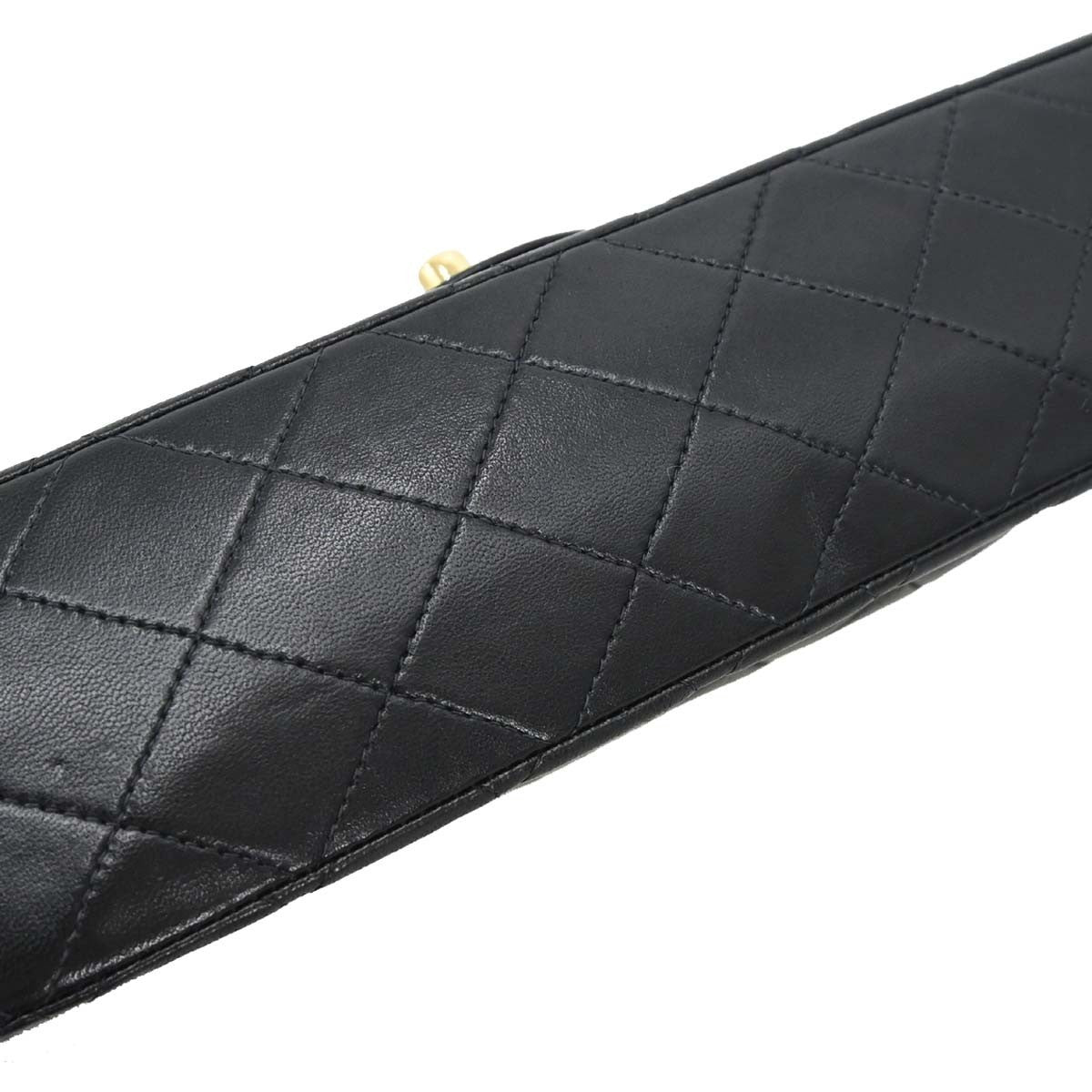 Chanel Timeless - Classic Double Flap Leather Black Leather Shoulder Bag Bag (Pre-Owned)