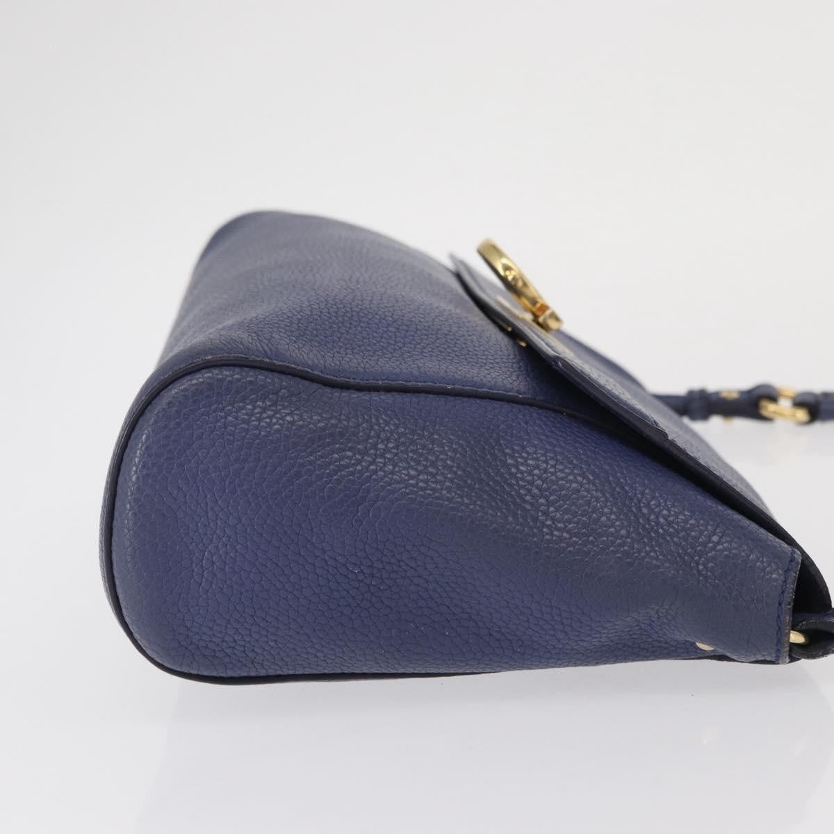 Salvatore Ferragamo Abbey Leather Navy Leather Shoulder Bag Bag (Pre-Owned)