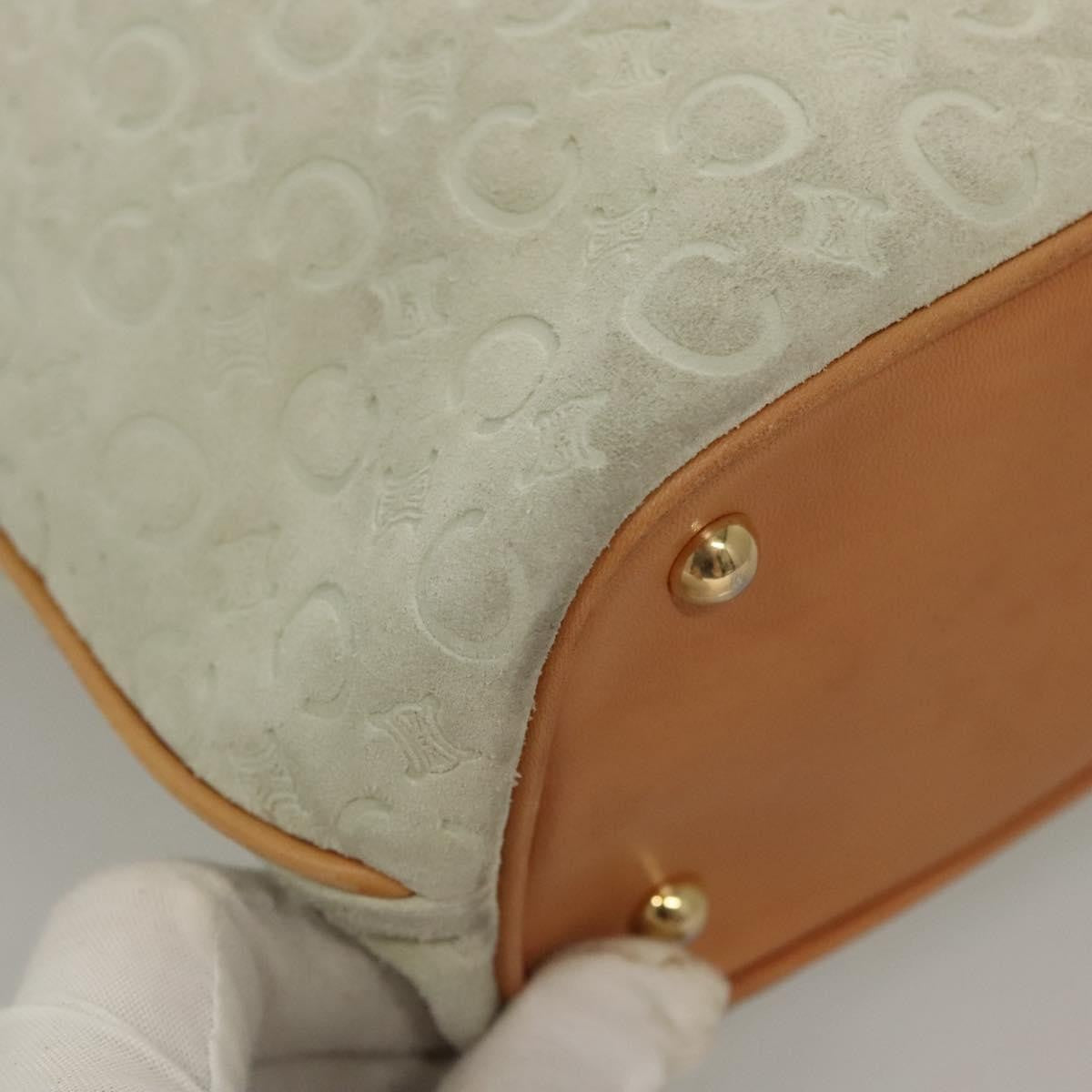 Celine Vintage Macadam C Macadam Suede White Suede Tote Bag Bag (Pre-Owned)