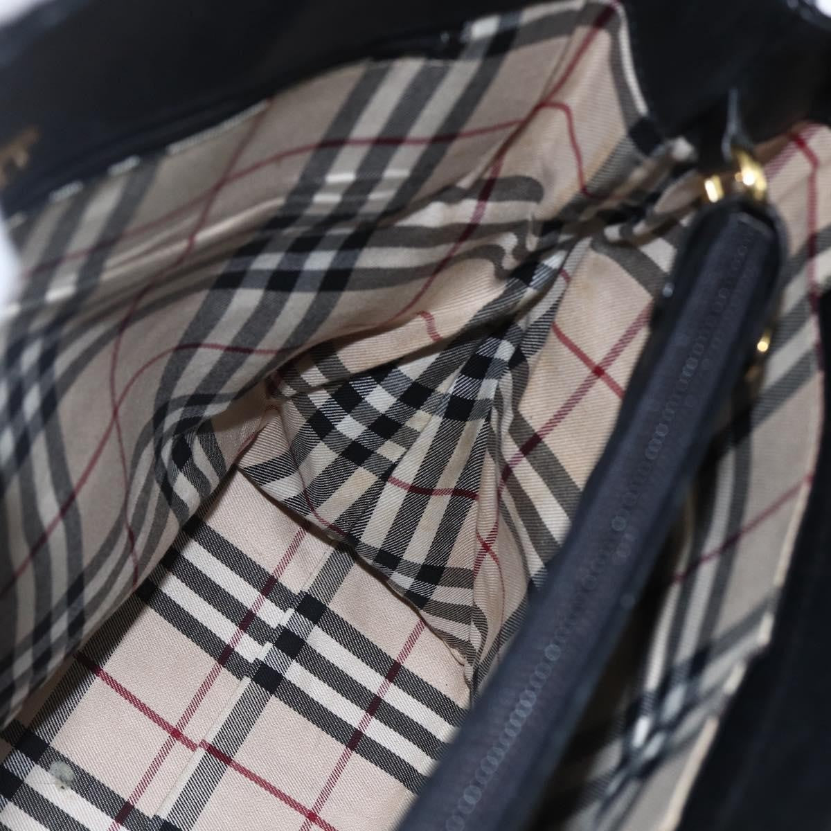 Burberry Vintage Leather Black Leather Tote Bag Bag (Pre-Owned)