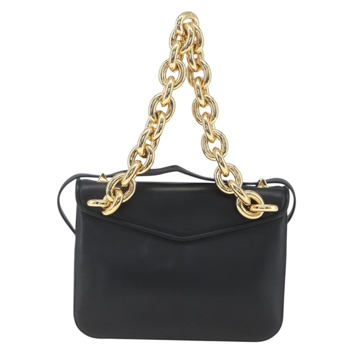 Bottega Veneta Mount Leather Black Leather Shoulder Bag Bag (Pre-Owned)