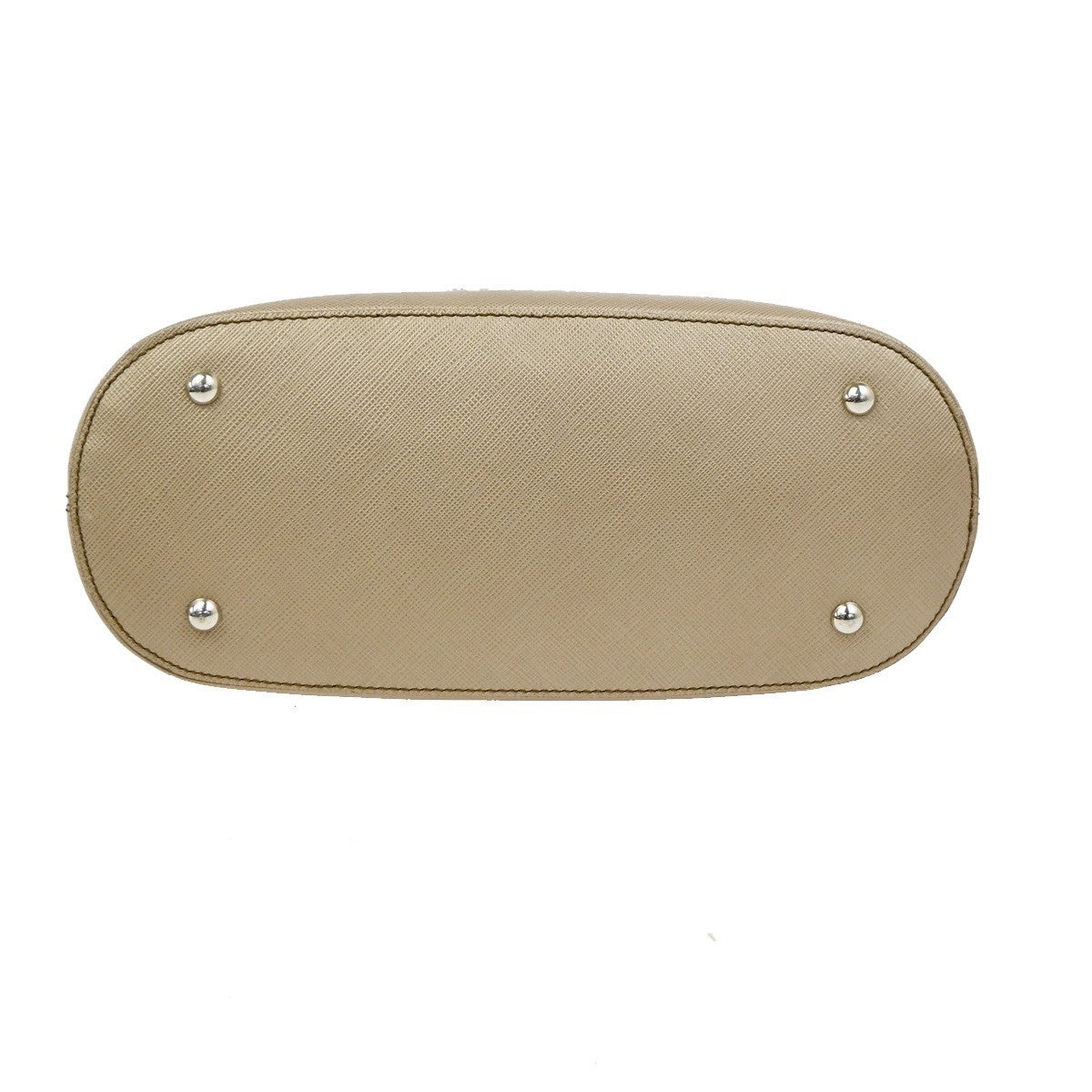 Salvatore Ferragamo Gancini Leather Beige Leather Handbag (Pre-Owned)