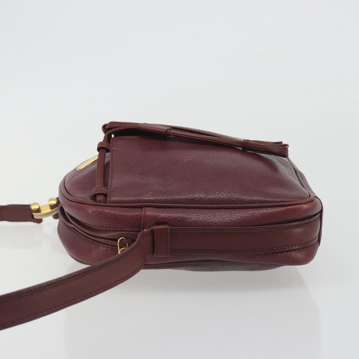 Cartier Tasseled Must De Cartier Leather Burgundy Leather Shoulder Bag Bag (Pre-Owned)