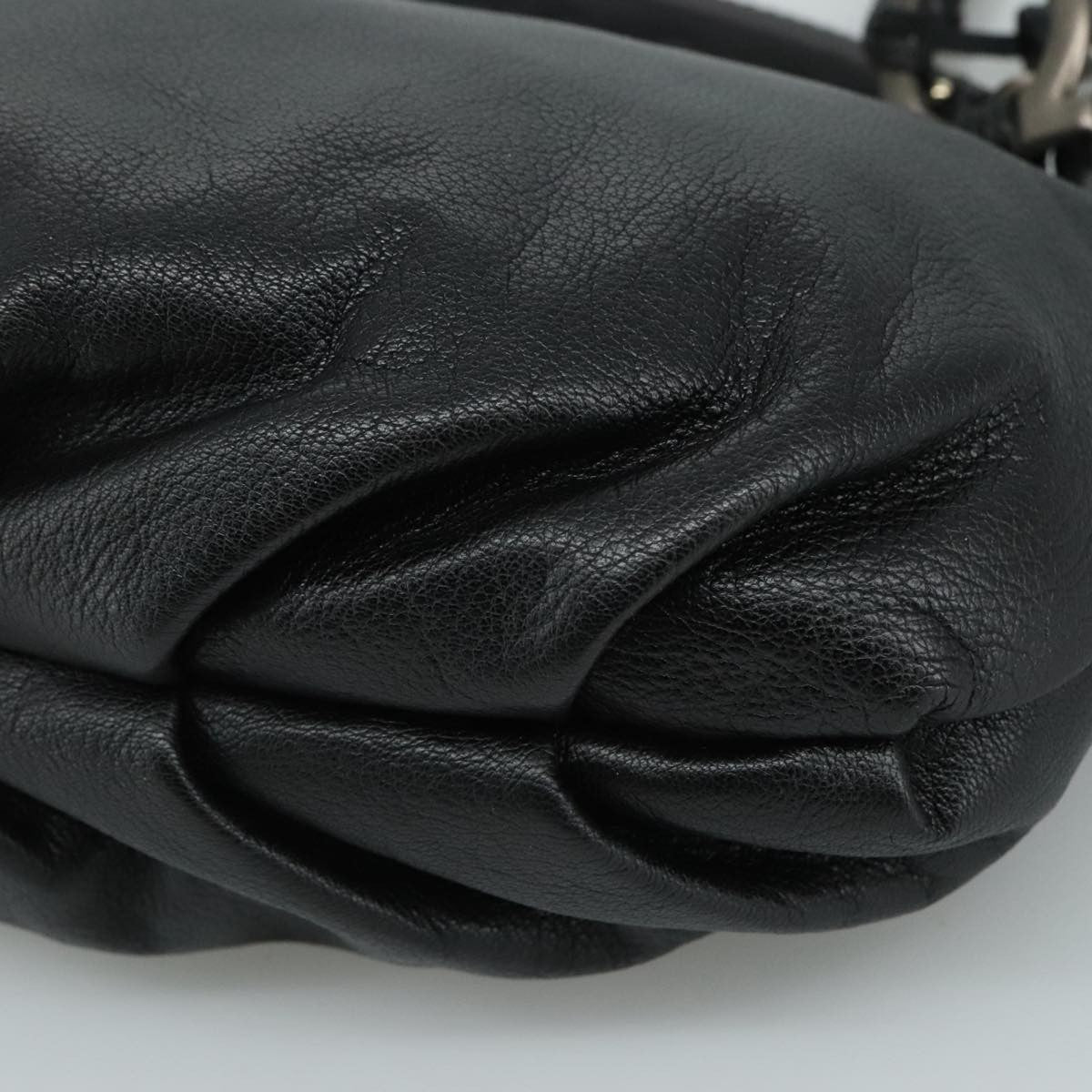 Salvatore Ferragamo Gancini Leather Black Leather Handbag (Pre-Owned)