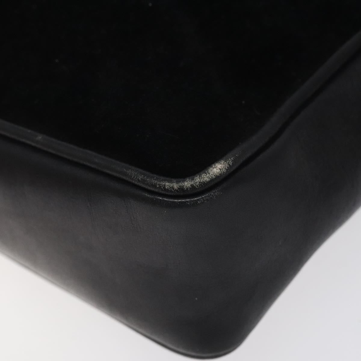 Gucci Sherry Line Shoulder Suede Black Suede Handbag (Pre-Owned)