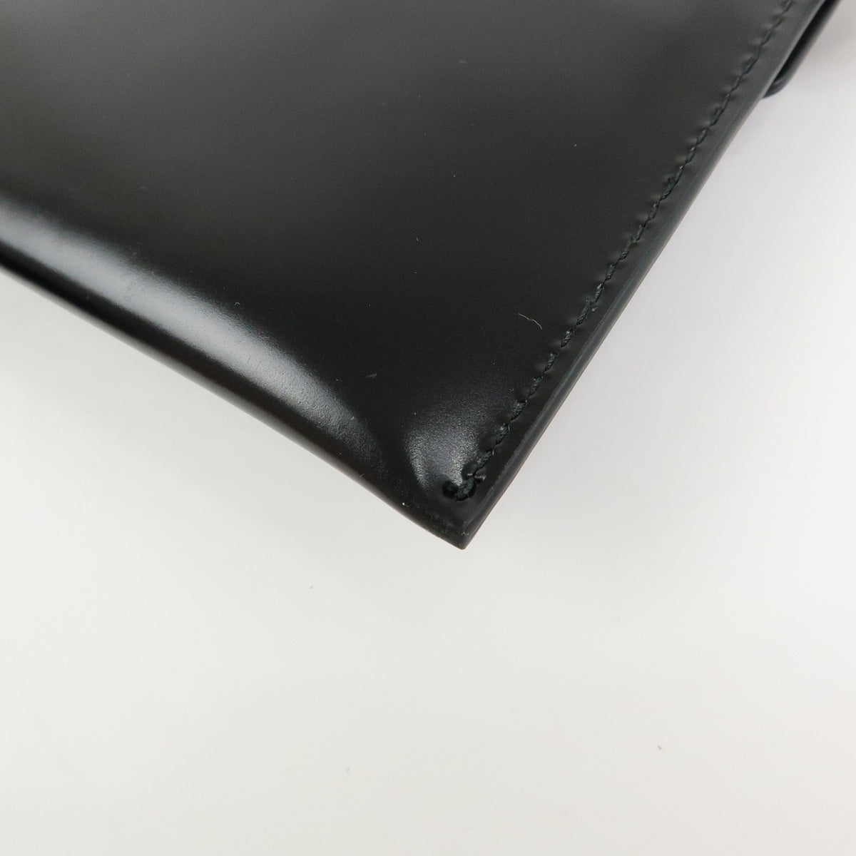Prada Envelope Logo Clutch Spazzolato Leather Black Leather Clutche & Pouche Bag (Pre-Owned)