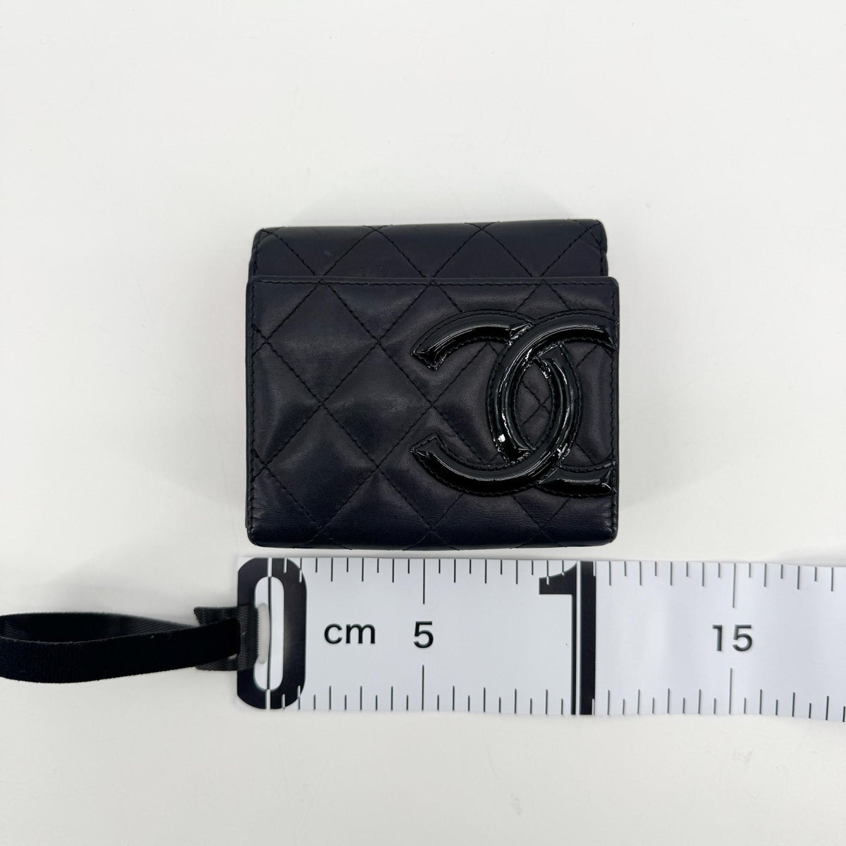 Chanel Cambon Trifold Quilted Lambskin Black Leather Wallets Accessory (Pre-Owned)