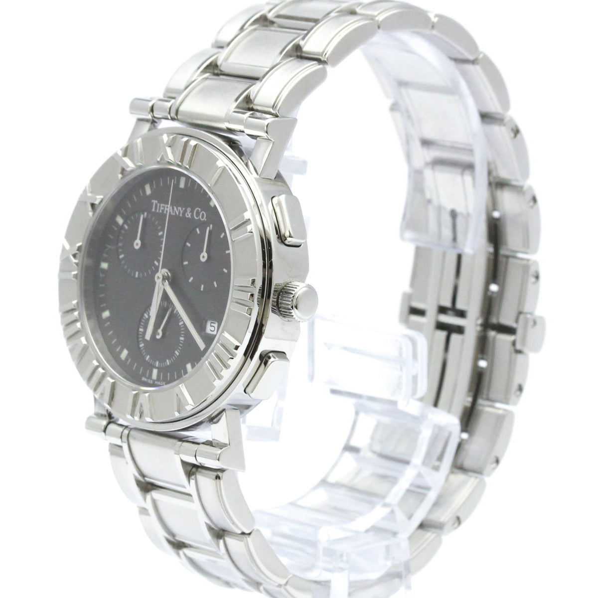 Tiffany & Co. Atlas Date Chronograph Quartz Stainless Steel Watch (Pre-Owned)