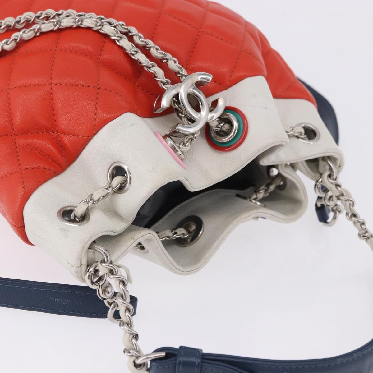 Chanel Cuba Drawstring Bucket Quilted Lambskin Red Leather Shoulder Bag Bag (Pre-Owned)