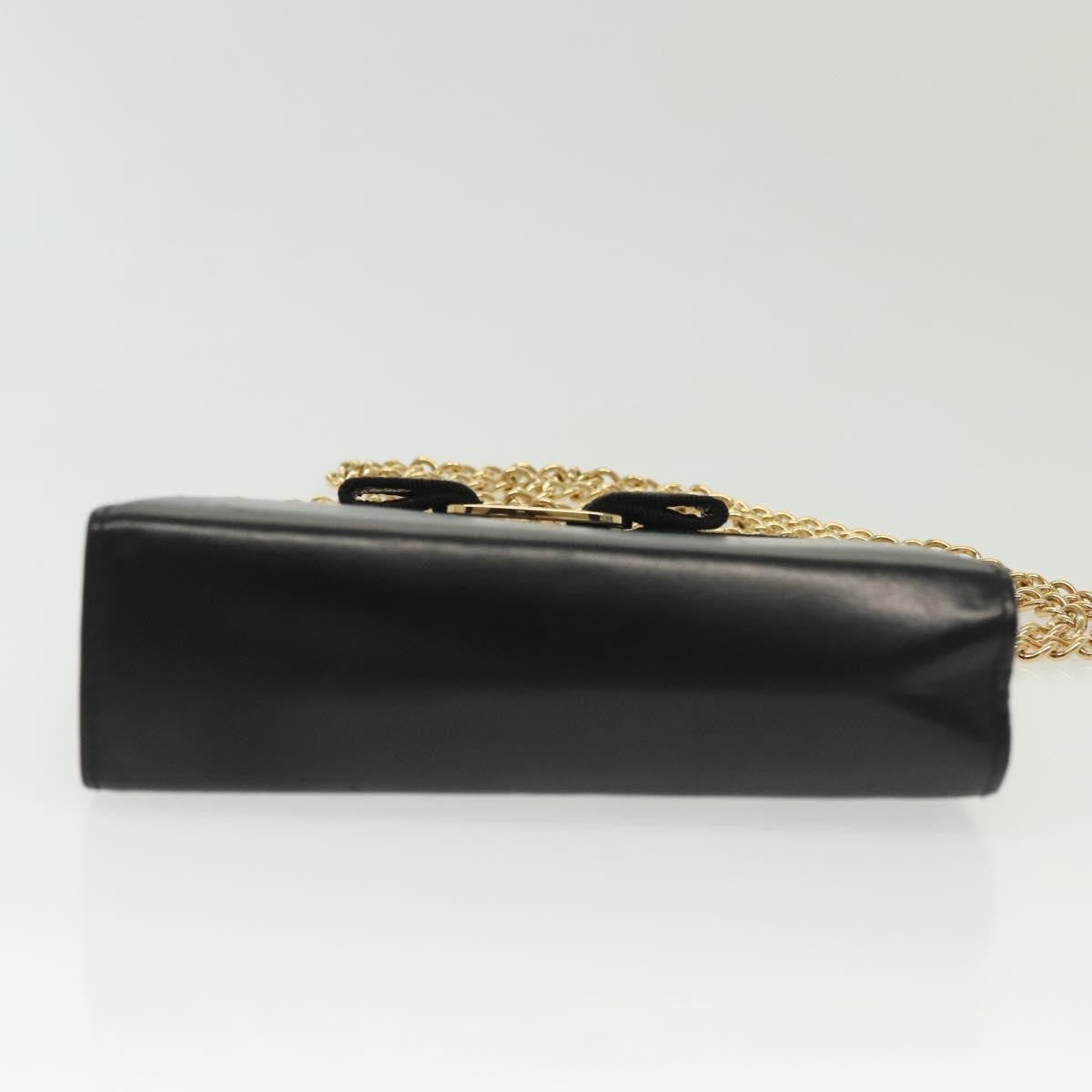 Salvatore Ferragamo Vala Leather Black Leather Shoulder Bag Bag (Pre-Owned)