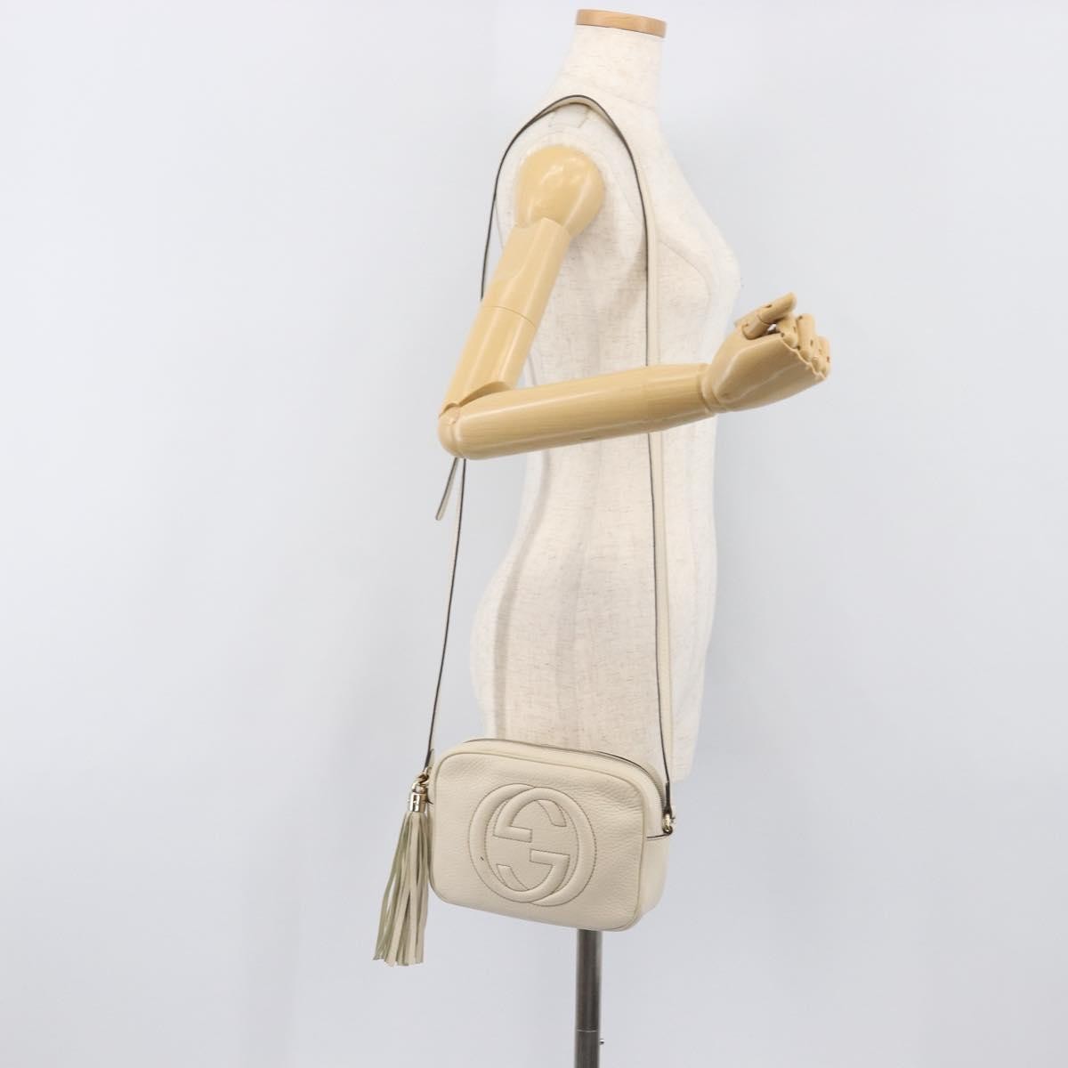 Gucci Soho Disco Leather White Leather Shoulder Bag Bag (Pre-Owned)