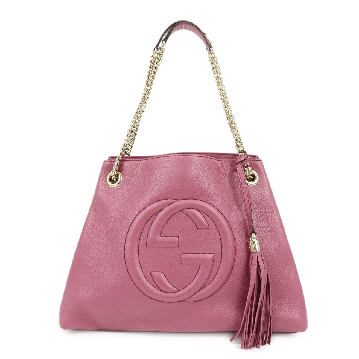 Gucci Soho Chain Strap Leather Purple Leather Shoulder Bag Bag (Pre-Owned)