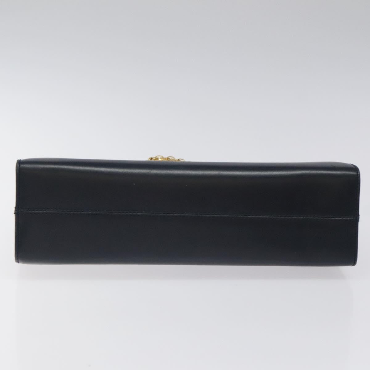 Salvatore Ferragamo Vintage Gancini Chain Leather Navy Leather Shoulder Bag Bag (Pre-Owned)