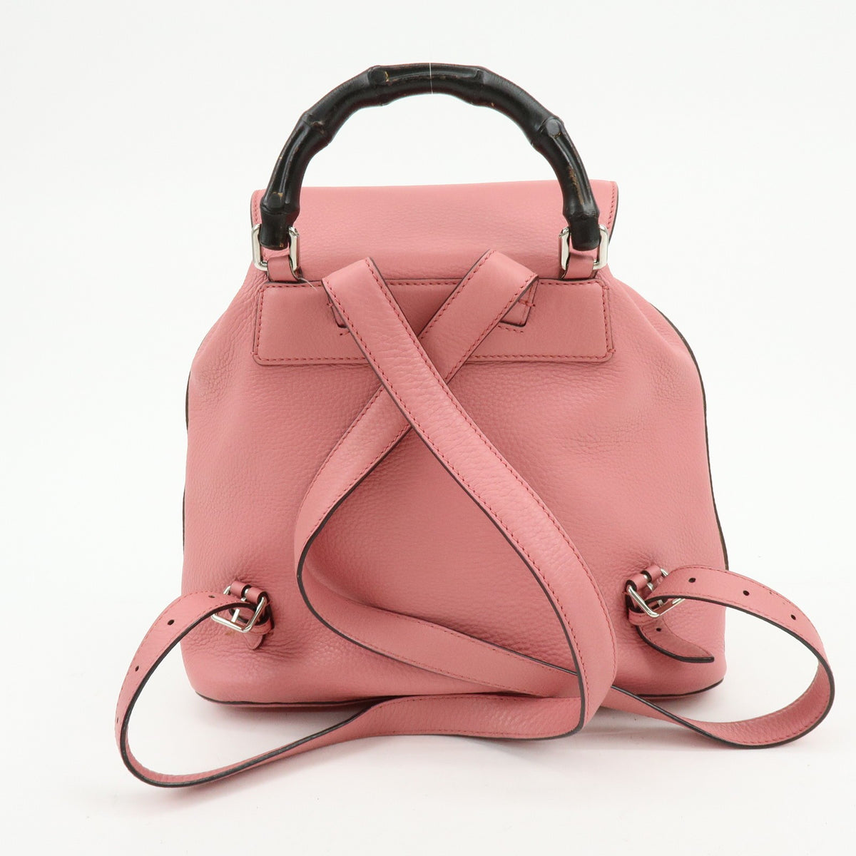 Gucci Bamboo Tassel Leather Pink Leather Backpack Bag (Pre-Owned)