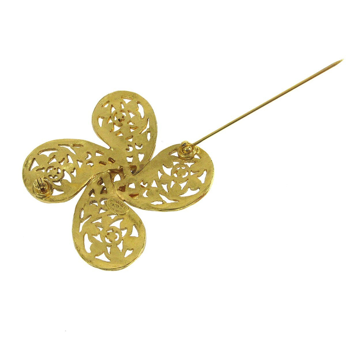 Chanel Logo Cc Gold-Plated Gold Gold_Plated Brooch Jewelry (Pre-Owned)