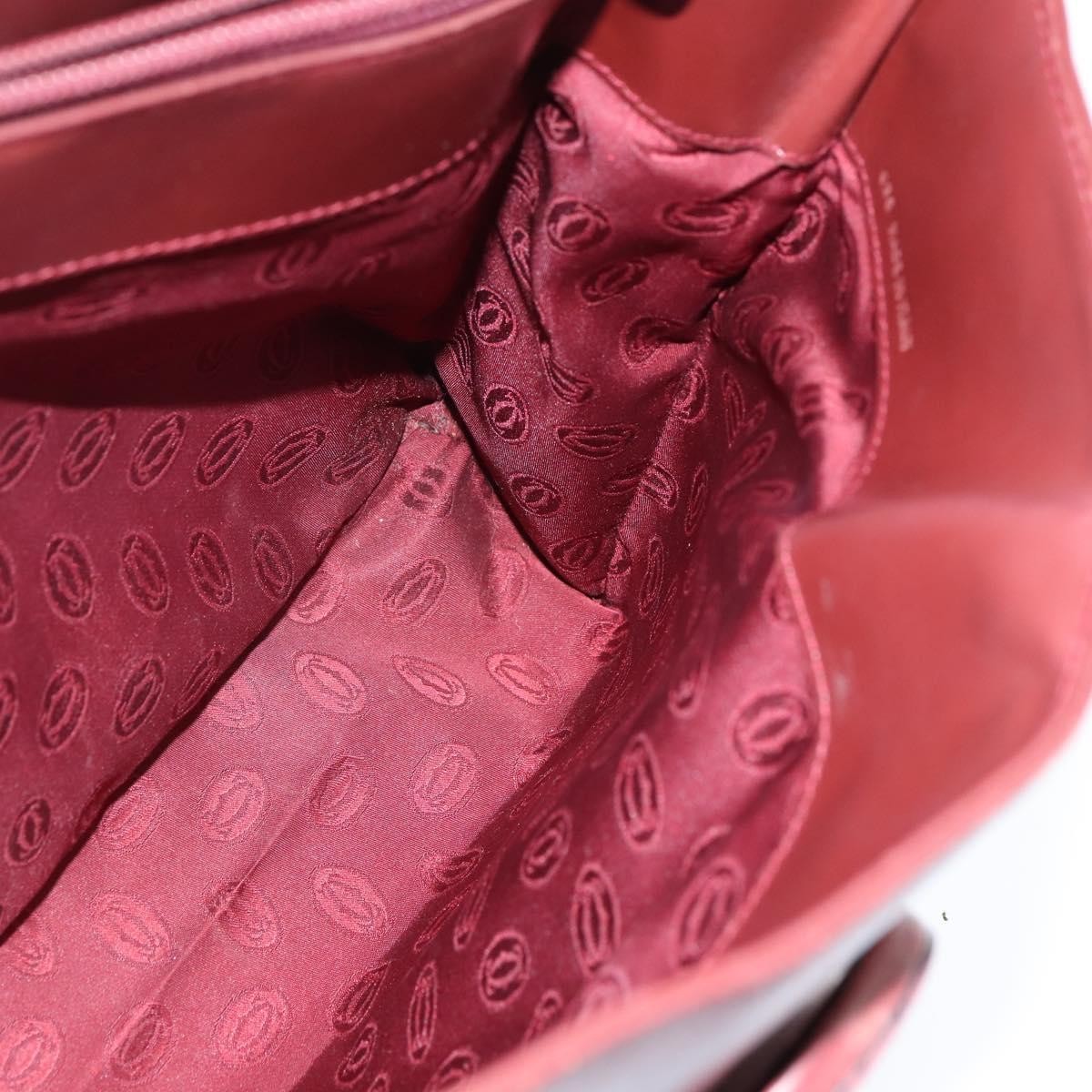 Cartier Must De Cartier Leather Burgundy Leather Shoulder Bag Bag (Pre-Owned)