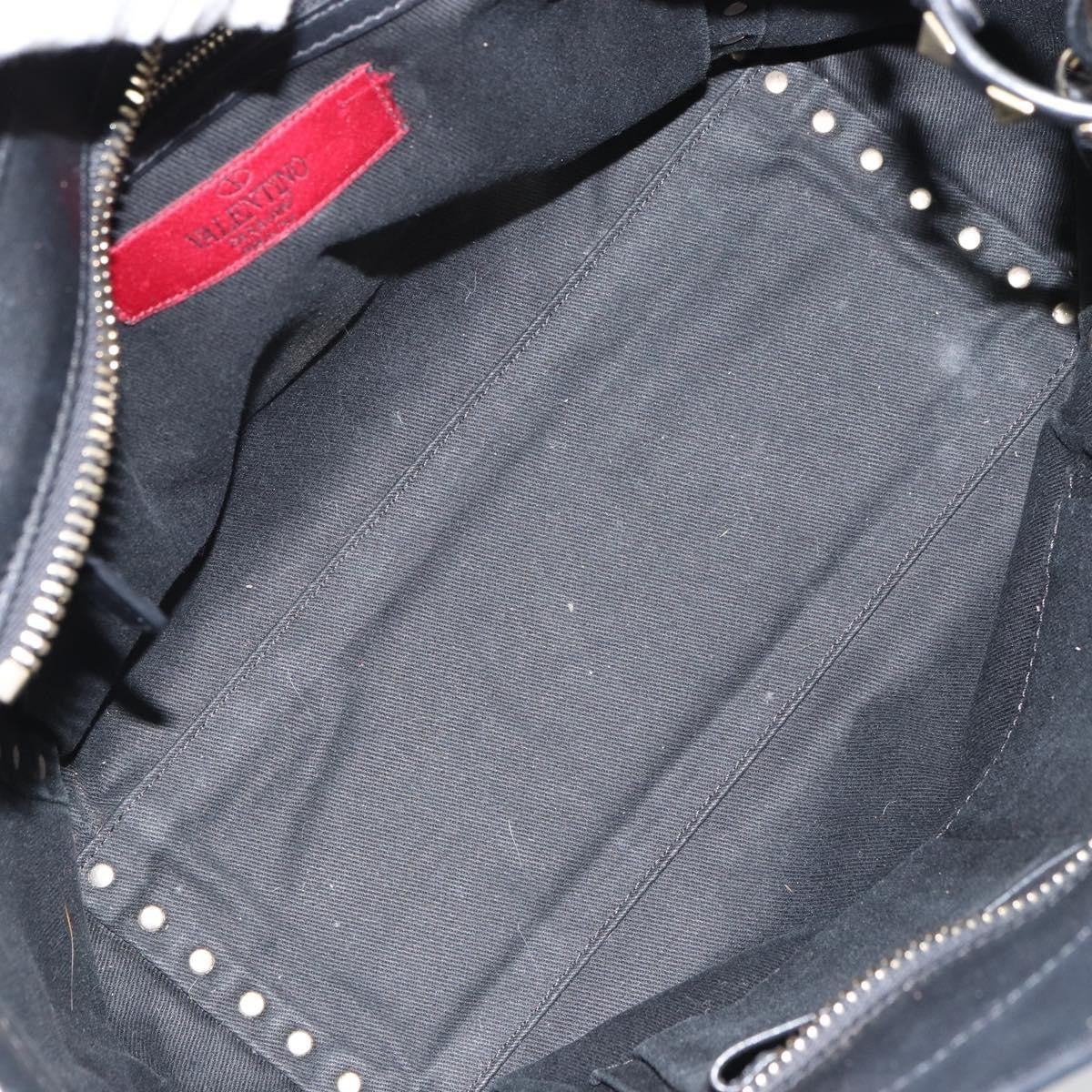 Valentino Garavani Rockstud Tote Soft Leather Black Leather Tote Bag Bag (Pre-Owned)