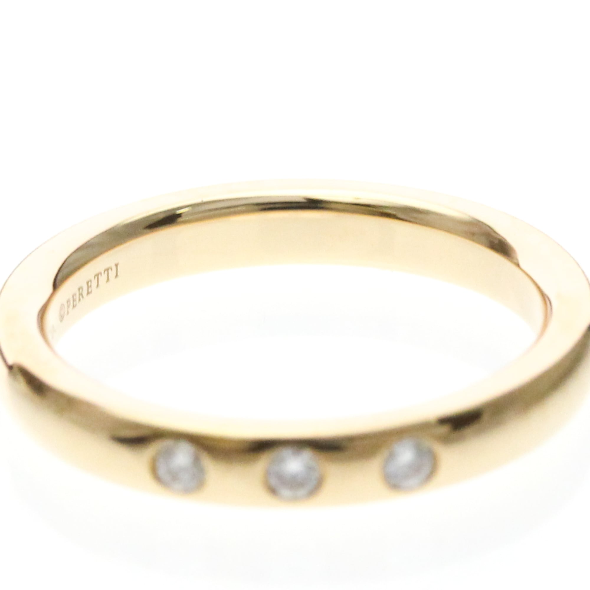 Tiffany & Co. Elsa Peretti 3 Diamond Stacking Band 18K Rose Gold With Diamonds Gold Rose_Gold Ring Jewelry (Pre-Owned)