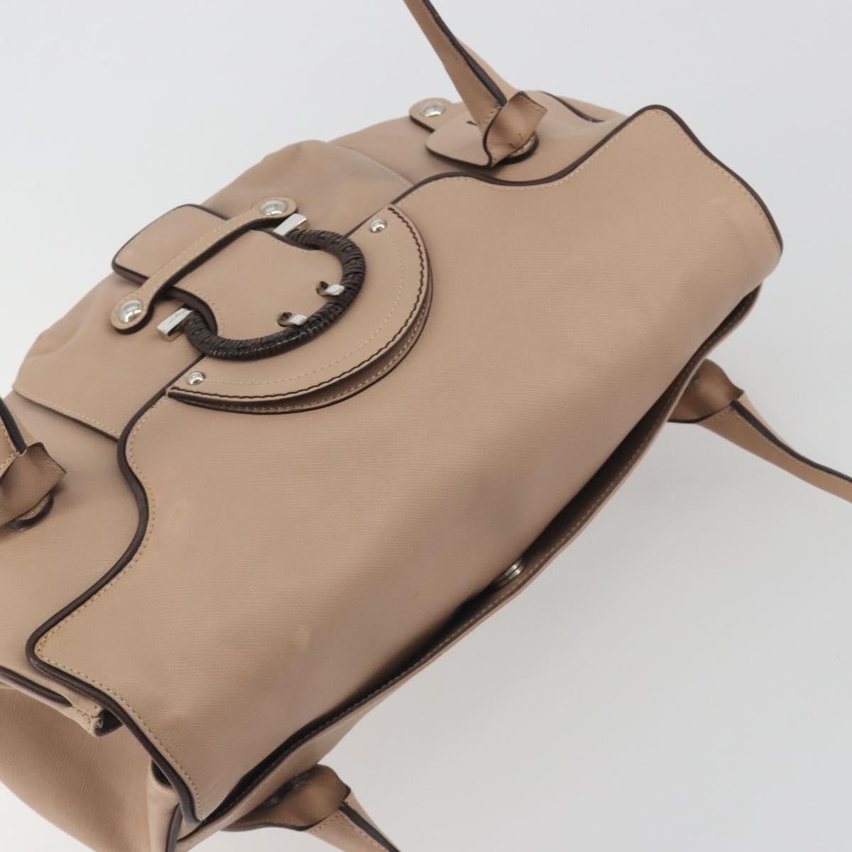 Salvatore Ferragamo Gancini Leather Beige Leather Crossbody Bag Bag (Pre-Owned)
