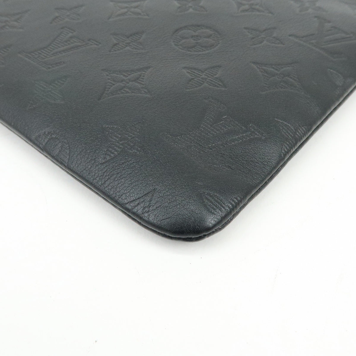 Louis Vuitton Discovery Pochette Monogram Shadow Leather Black Leather Clutche & Pouche Bag (Pre-Owned)
