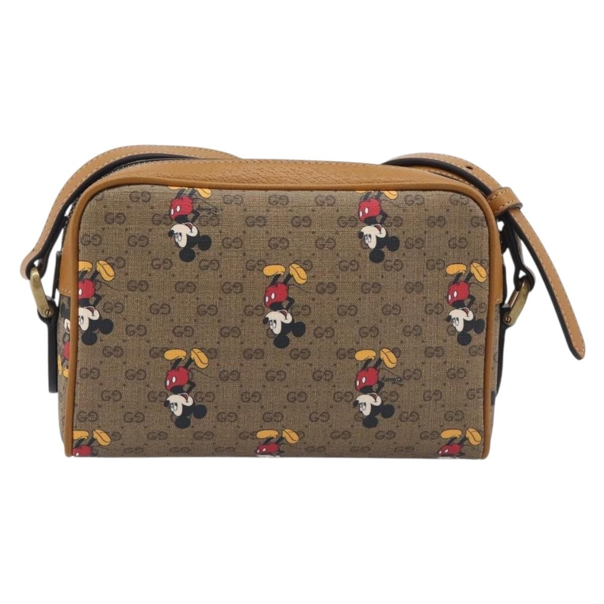 Gucci Disney Mickey Mouse Printed Mini Gg Coated Canvas Beige Canvas Backpack Bag (Pre-Owned)