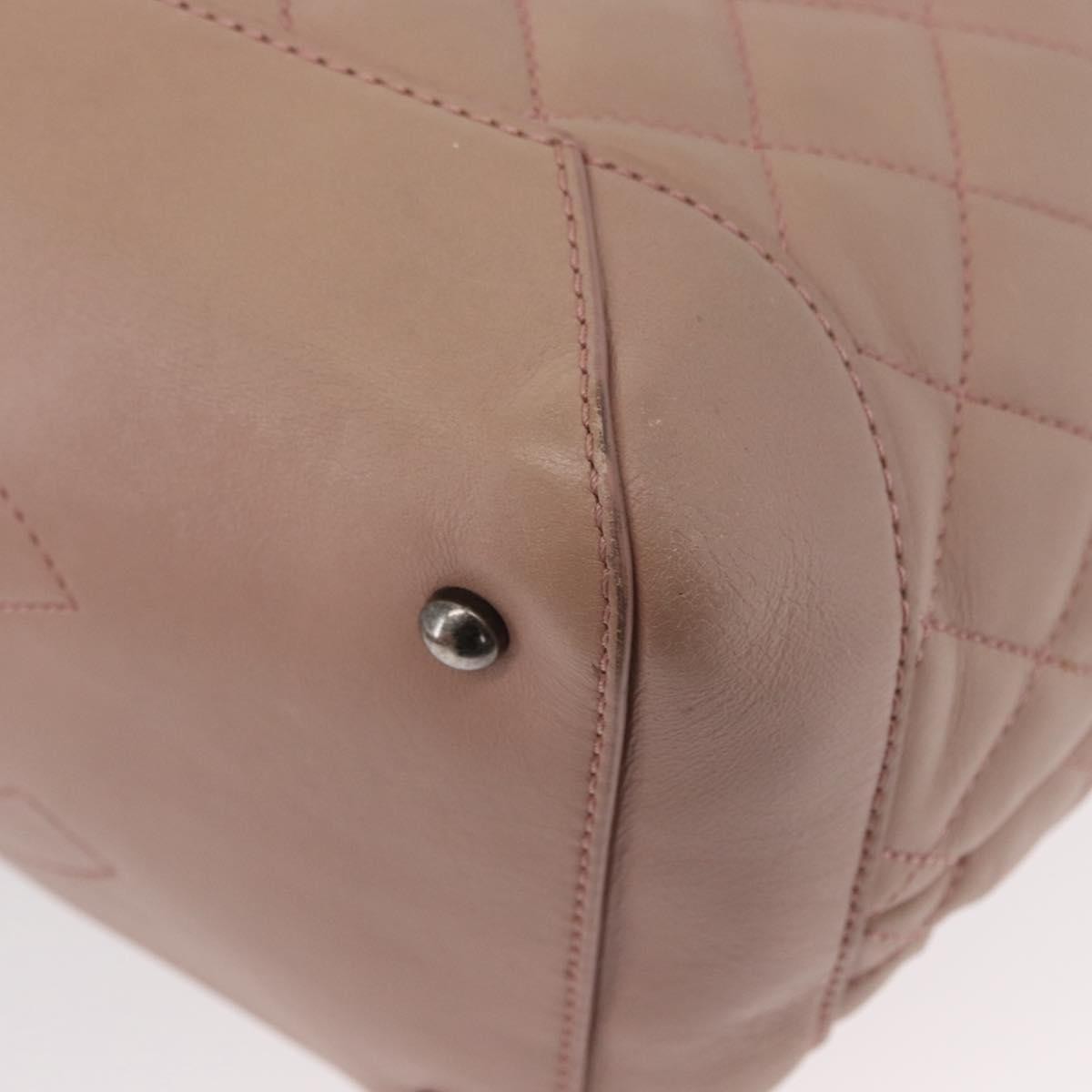 Chanel Easy Shopping Quilted Calfskin Pink Leather Tote Bag Bag (Pre-Owned)