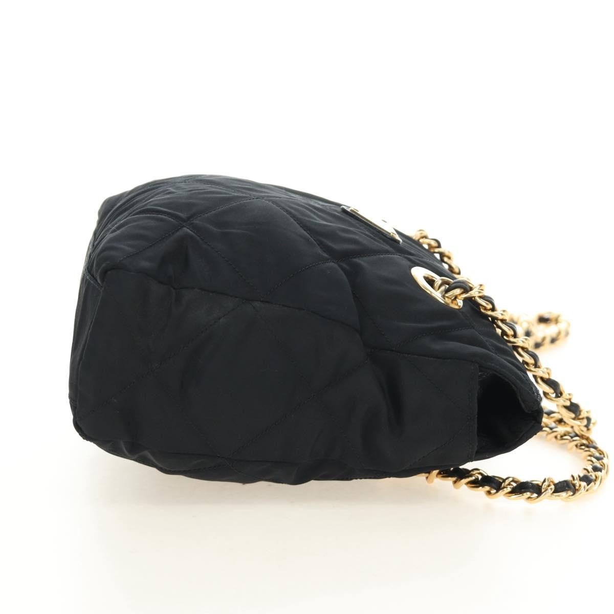 Prada Re-Edition 1995 Chain Tote Quilted Re-Nylon Black Nylon Shoulder Bag Bag (Pre-Owned)