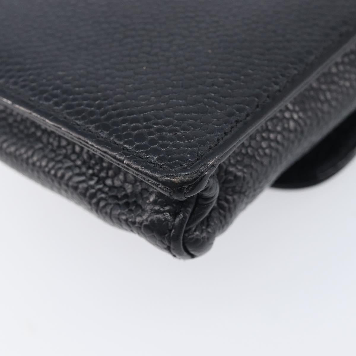 Chanel Cigarette Case Caviar Black Leather Clutche & Pouche Bag (Pre-Owned)