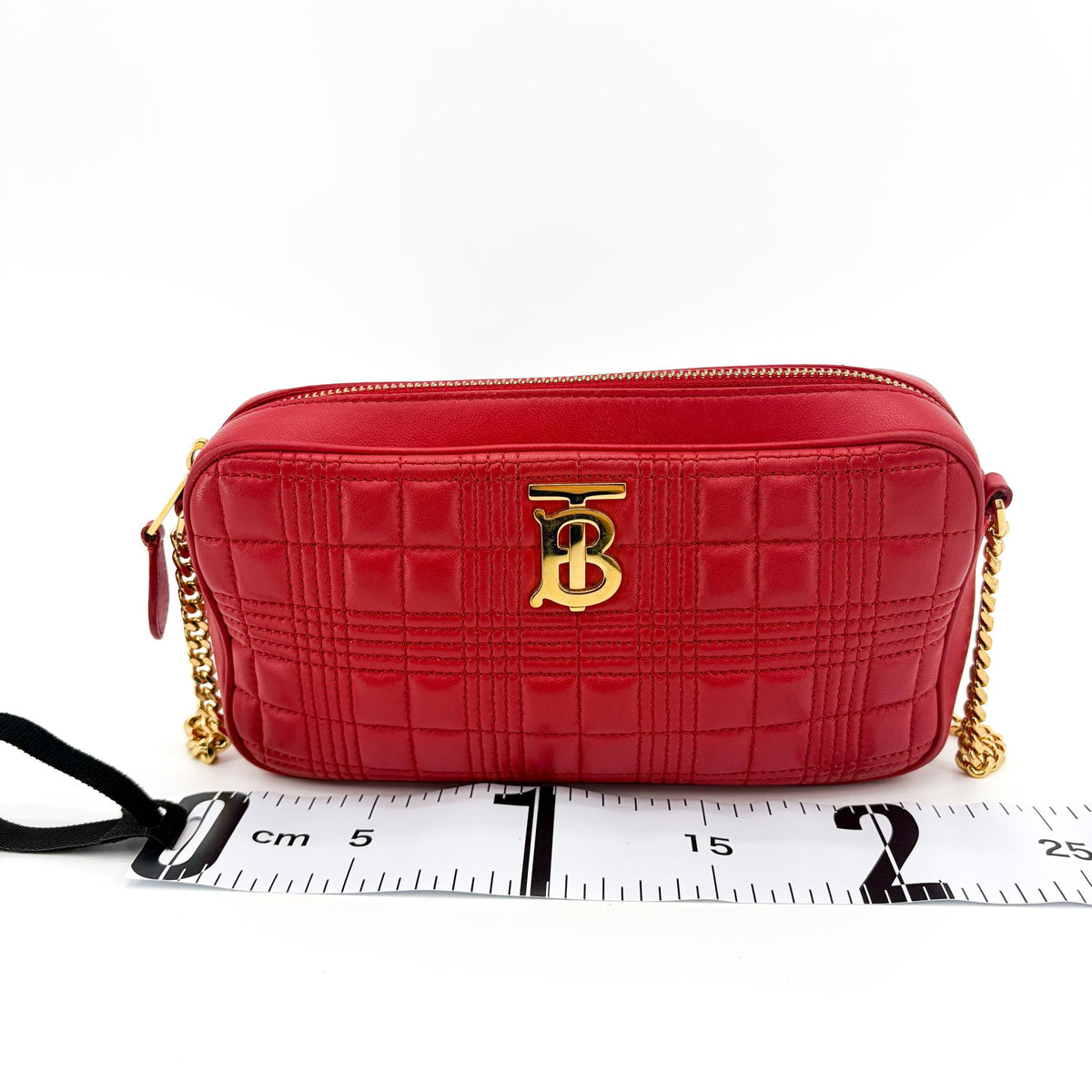 Burberry Tb Camera Quilted Leather Gold Leather Shoulder Bag Bag (Pre-Owned)