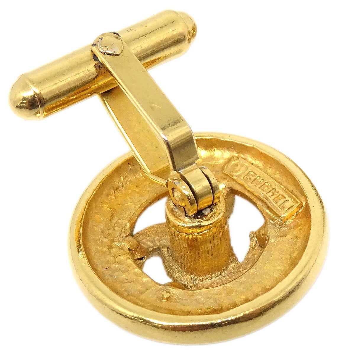 Chanel Logo Button Metal Gold Gold_Plated Cufflinks Jewelry (Pre-Owned)