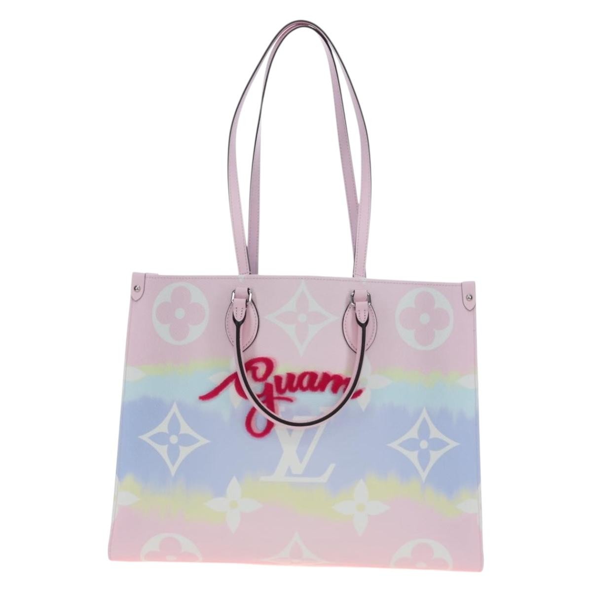 Louis Vuitton Onthego Tote Limited Edition Cities Escale Monogram Giant Pink Canvas Tote Bag Bag (Pre-Owned)