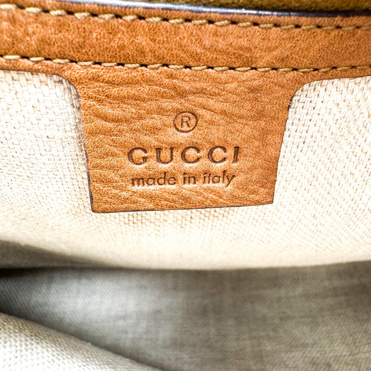 Gucci Bella Gg Canvas With Leather Brown Canvas Tote Bag Bag (Pre-Owned)