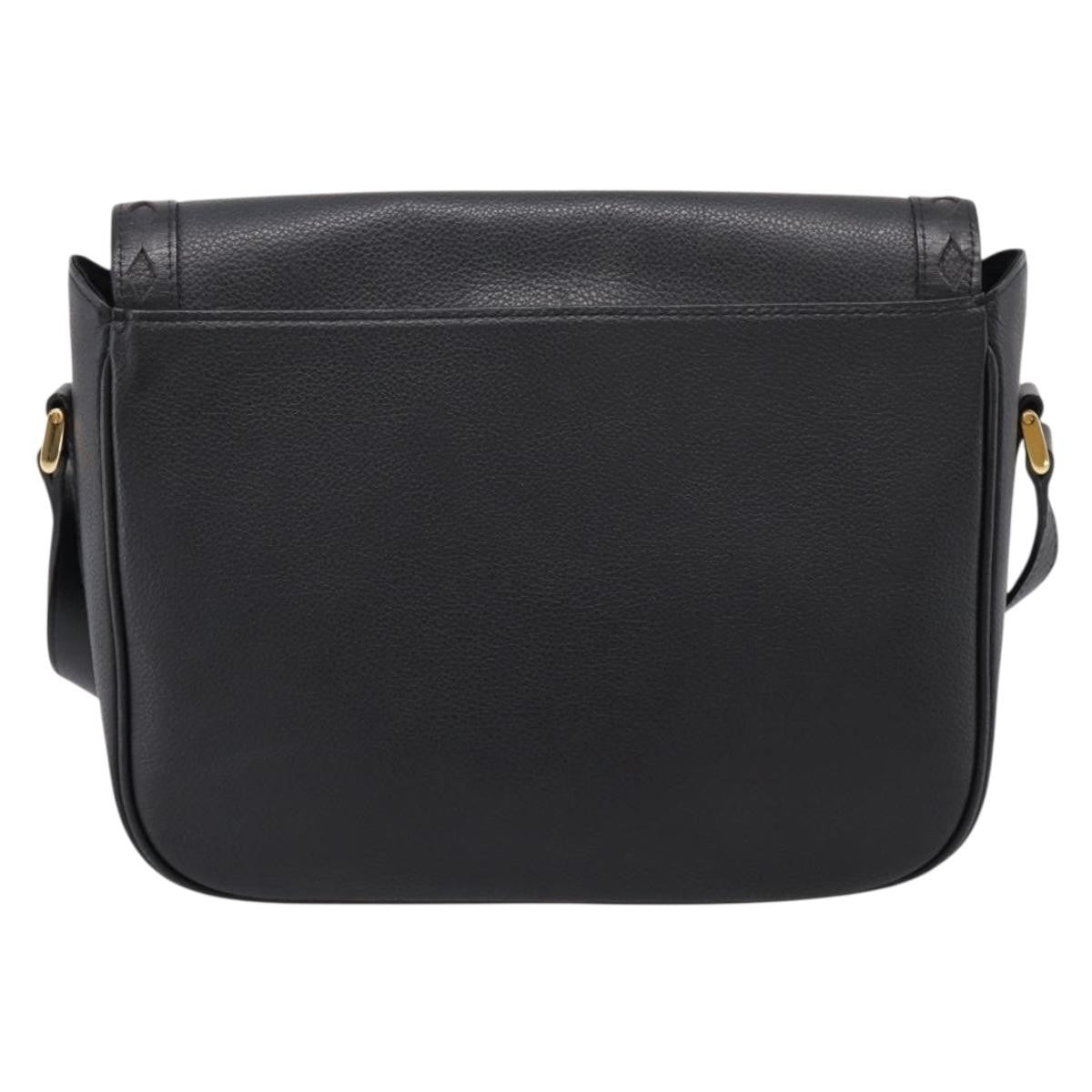 Saint Laurent Vintage Shoulder Bag Leather Black Leather Shoulder Bag Bag (Pre-Owned)